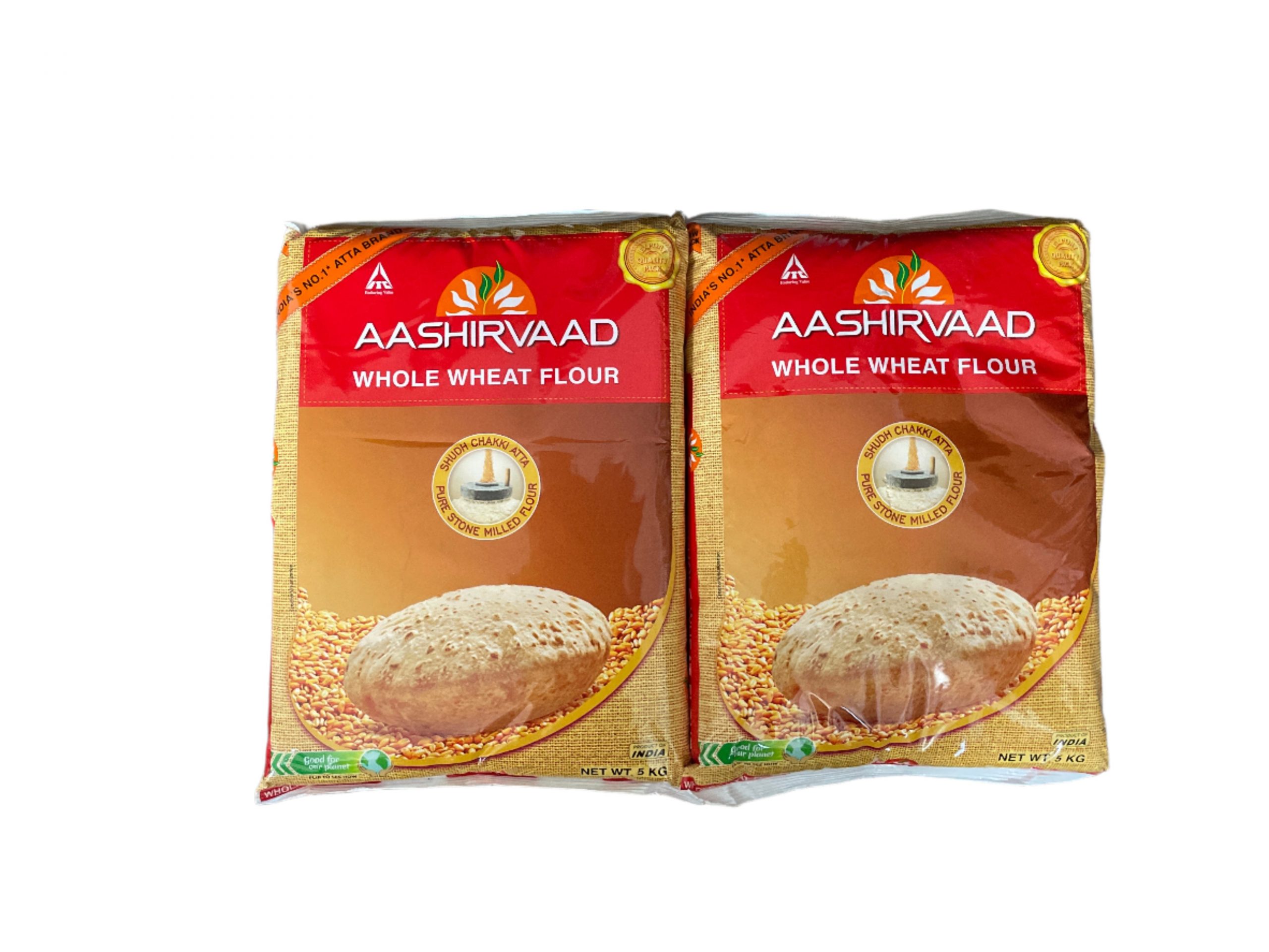 Aashirvaad Flour Whole Wheat Chakki Atta 10kg 2x5kg BBE 20 OCT 2025