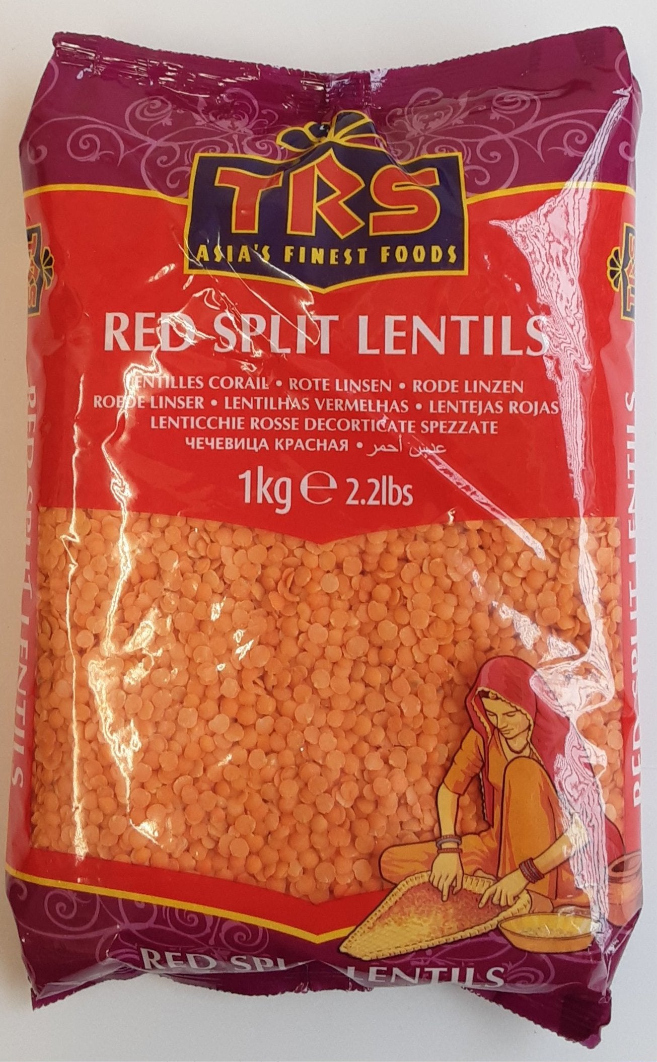 TRS Red Split Lentils Masoor Dal 1kg